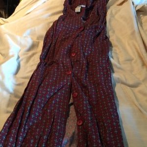 Maroon with Blue Diamond Print Sundress